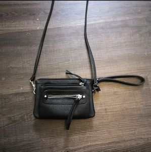Black crossbody wristlet wallet purse